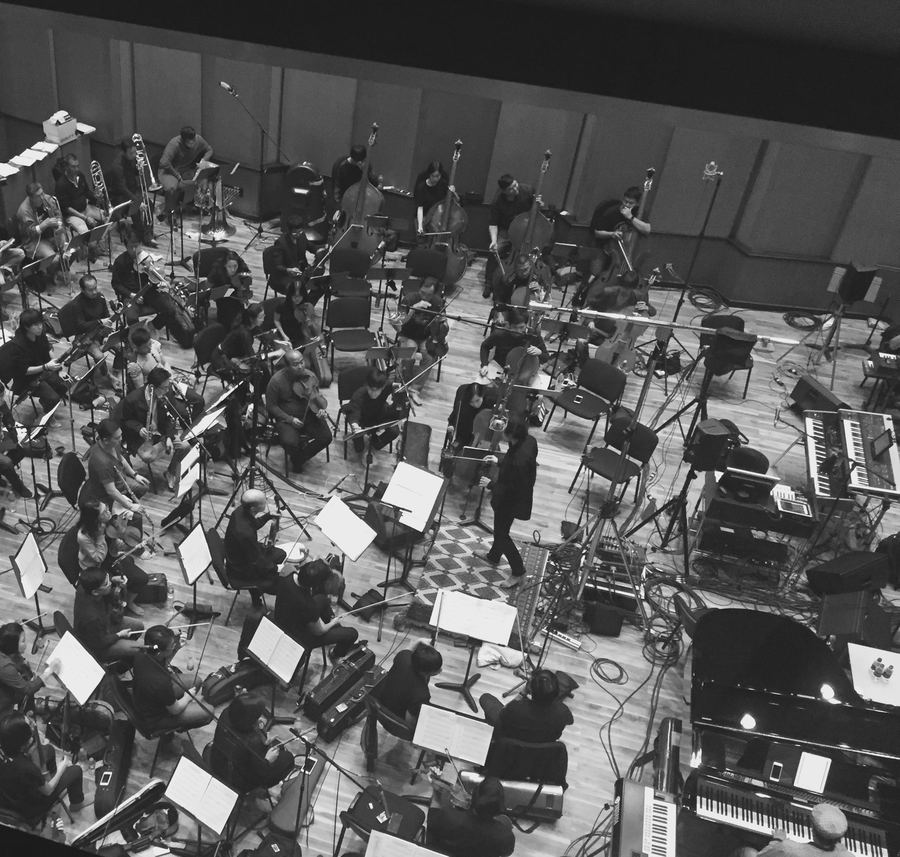 Orchestra and parts seen from directly above